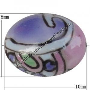 Porcelain beads, Oval 10x8mm Hole:1mm, Sold by Bag