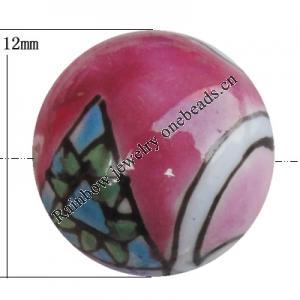 Porcelain beads, Round 12mm Hole:1mm, Sold by Bag