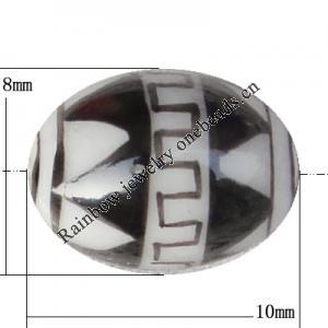 Porcelain beads, Oval 10x8mm Hole:1mm, Sold by Bag