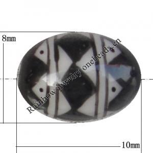 Porcelain beads, Oval 10x8mm Hole:1mm, Sold by Bag