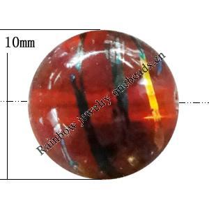 Drawbench Translucent Glass Beads, Round 10mm Hole:1mm, Sold per 32-Inch Strand 