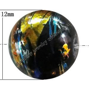 Drawbench Translucent Glass Beads, Round 12mm Hole:2mm, Sold per 32-Inch Strand 