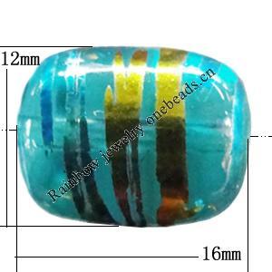 Drawbench Translucent Glass Beads, 12x16mm Hole:2mm, Sold per 32-Inch Strand 