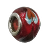 Handmade European Style Lampwork Beads With Platinum Color Copper Core, 10x15mm Hole:5mm, Sold by PC