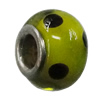 Handmade European Style Lampwork Beads With Platinum Color Copper Core, 10x15mm Hole:5mm, Sold by PC