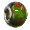 Handmade European Style Lampwork Beads With Platinum Color Copper Core, 10x15mm Hole:5mm, Sold by PC