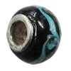 Handmade European Style Lampwork Beads With Platinum Color Copper Core, 10x15mm Hole:5mm, Sold by PC