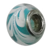 Handmade European Style Lampwork Beads With Platinum Color Copper Core, 10x15mm Hole:5mm, Sold by PC