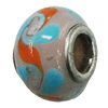 Handmade European Style Lampwork Beads With Platinum Color Copper Core, 10x15mm Hole:5mm, Sold by PC