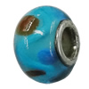 Handmade European Style Lampwork Beads With Platinum Color Copper Core, 10x15mm Hole:5mm, Sold by PC