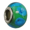 Handmade European Style Lampwork Beads With Platinum Color Copper Core, 10x15mm Hole:5mm, Sold by PC