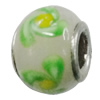 Handmade European Style Lampwork Beads With Platinum Color Copper Core, 10x15mm Hole:5mm, Sold by PC