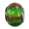 Handmade European Style Lampwork Beads With Platinum Color Copper Core, 10x15mm Hole:5mm, Sold by PC