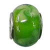 Handmade European Style Lampwork Beads With Platinum Color Copper Core, 10x15mm Hole:5mm, Sold by PC