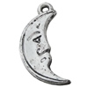Jewelry findings, CCB plastic Pendant Platina Plated, Moon 28x18mm Hole:2.5mm, Sold by Bag