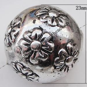 Jewelry findings, CCB plastic Beads Antique Silver, Round 23mm Hole:3mm, Sold by Bag