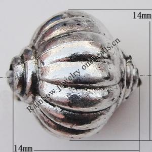 Jewelry findings, CCB plastic Beads Antique Silver, Lantern 14x14mm Hole:2mm, Sold by Bag
