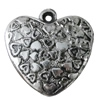 Jewelry findings, CCB plastic Pendant Antique Silver , Heart 30x30mm Hole:3mm, Sold by Bag