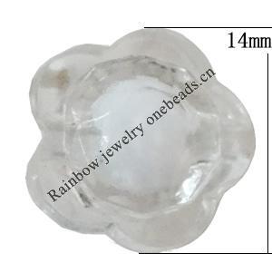 Fantastic Acrylic Beads, Flower 14mm Hole:2mm, Sold by Bag