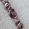 Plate Colorized Silver Foil Lampwork Beads, Column 8x12mm Hole: About 1.5mm, Sold by PC