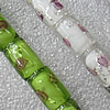 Plate Colorized Silver Foil Lampwork Beads, Column 8x12mm Hole: About 1.5mm, Sold by PC