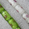Plate Colorized Silver Foil Lampwork Beads, Mix Color, Column 8x12mm Hole: About 1.5mm, Sold by Group