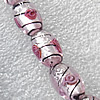 Plate Colorized Silver Foil Lampwork Beads, Oval 8x10mm Hole: About 1.5mm, Sold by PC