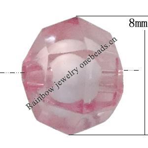 Fantastic Acrylic Beads, Faceted Rondelle 8mm Hole:2mm, Sold by Bag