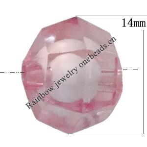 Fantastic Acrylic Beads, Faceted Rondelle 14mm Hole:2mm, Sold by Bag