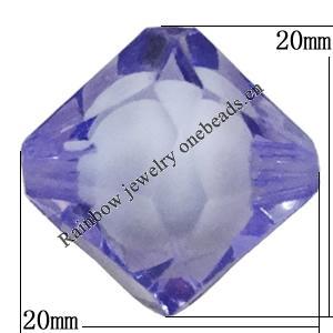 Fantastic Acrylic Beads, Bicone 20mm Hole:2mm, Sold by Bag