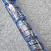 Plate Colorized Silver Foil Lampwork Beads, Column 8x10mm Hole: About 1.5mm, Sold by PC