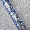 Plate Colorized Silver Foil Lampwork Beads, Column 11x16mm Hole: About 1.5mm, Sold by PC