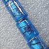 Plate Colorized Silver Foil Lampwork Beads, Column 8x10mm Hole: About 1.5mm, Sold by PC