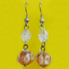 Lampwork Earring, About:15mm Length:45mm, Sold by Pair