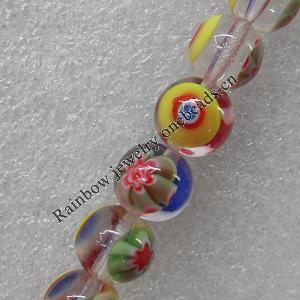 Lampwork Beads, Round 12mm Hole: About 1.5mm, Sold by PC