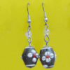 Lampwork Earring, About:14x7mm Length:45mm, Sold by Pair