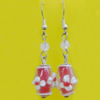 Lampwork Earring, About:14x7mm Length:45mm, Sold by Pair