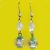 Lampwork Earring, About:14mm Length:45mm, Sold by Pair