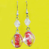 Lampwork Earring, About:16x16mm Length:45mm, Sold by Pair