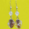 Lampwork Earring, About:16x16mm Length:45mm, Sold by Pair