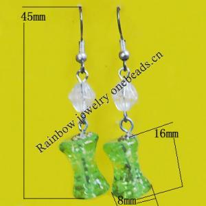 Lampwork Earring, About:16x8mm Length:45mm, Sold by Pair