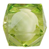 Fantastic Acrylic Beads, Faceted Cube 10mm Hole:2mm, Sold by Bag