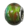 Handmade European Style Lampwork Beads With Platinum Color Copper Core, 10x15mm Hole:5mm, Sold by PC