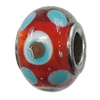 Handmade European Style Lampwork Beads With Platinum Color Copper Core, 10x15mm Hole:5mm, Sold by PC