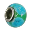 Handmade European Style Lampwork Beads With Platinum Color Copper Core, 10x15mm Hole:5mm, Sold by PC