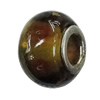 Handmade European Style Lampwork Beads With Platinum Color Copper Core, 10x15mm Hole:5mm, Sold by PC