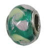 Handmade European Style Lampwork Beads With Platinum Color Copper Core, 10x15mm Hole:5mm, Sold by PC