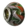 Handmade European Style Lampwork Beads With Platinum Color Copper Core, 10x15mm Hole:5mm, Sold by PC