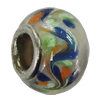 Handmade European Style Lampwork Beads With Platinum Color Copper Core, 10x15mm Hole:5mm, Sold by PC