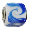 Handmade European Style Lampwork Beads With Platinum Color Copper Core, 13x11mm Hole:5mm, Sold by PC